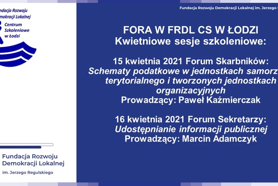 Fora samorządowe prowadzone przez FRDL Centrum Szkoleniowe w Łodzi 